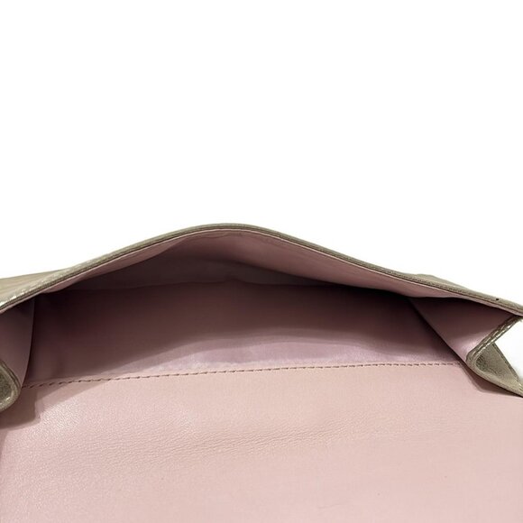 Auth COACH - Gray Beige Khaki Chemical Fiber Patent Leather Long Wallet - Picture 5 of 6